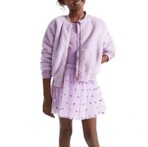 💜🎉 Seed Heritage Sequin Tee + Tutu Skirt + Faux Fur Bomber Outfit 3T